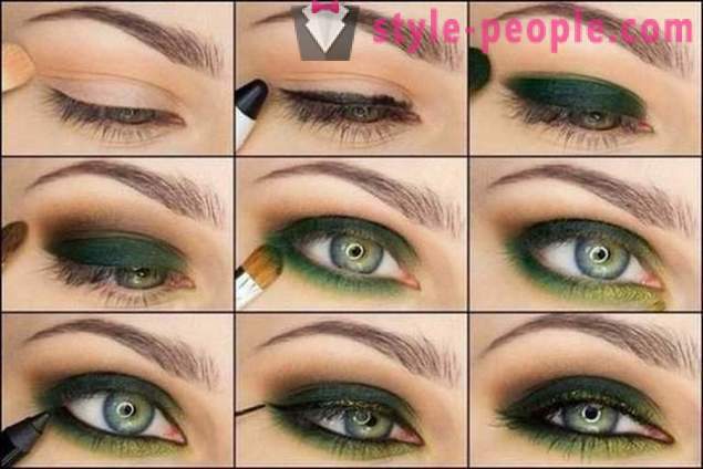 Maquiagem primavera bonito para olhos castanhos e verdes: um tutorial passo a passo para iniciantes com fotos