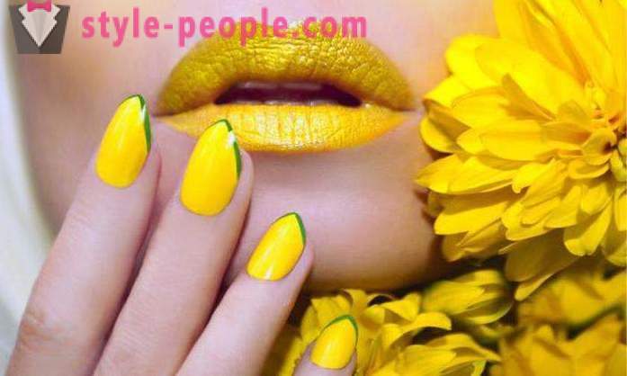 Manicure amarelo: projeto da foto
