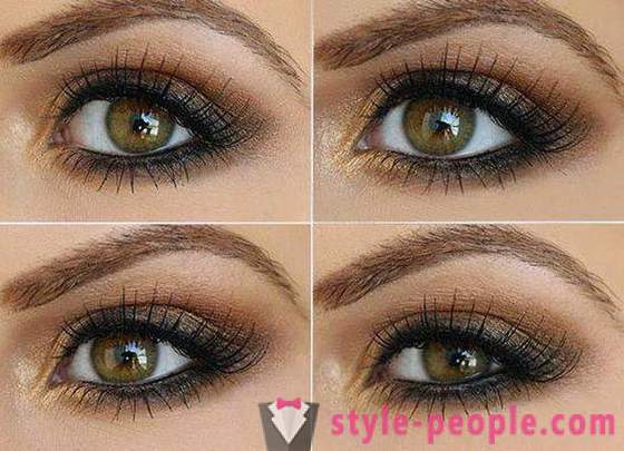 Olhos cor de avelã. Maquiagem para os olhos verde-marrom