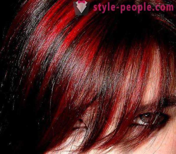 Os destaques no cabelo vermelho. questões populares
