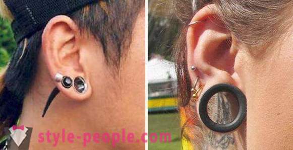 Variedade de orelha piercing. Como escolher a perfuração da orelha
